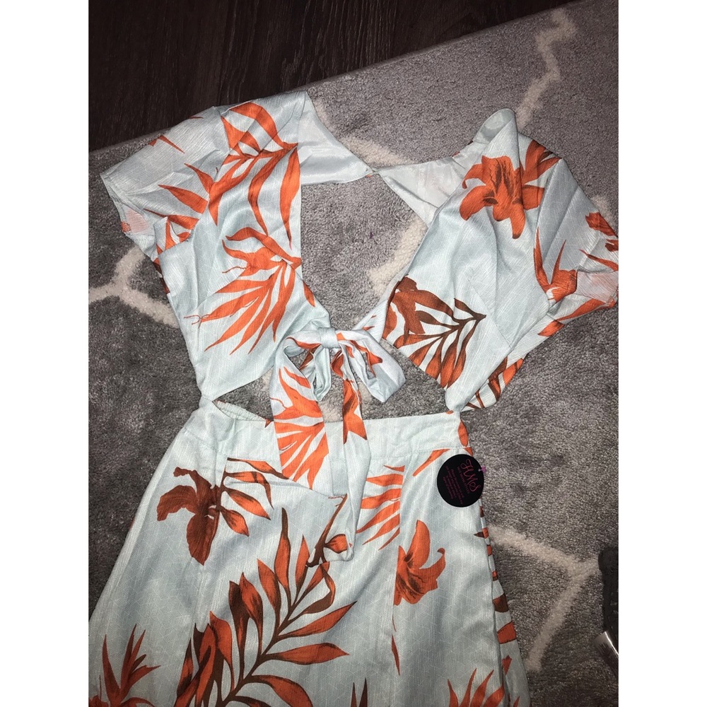 Teal tropical dress - Picture 4 of 5